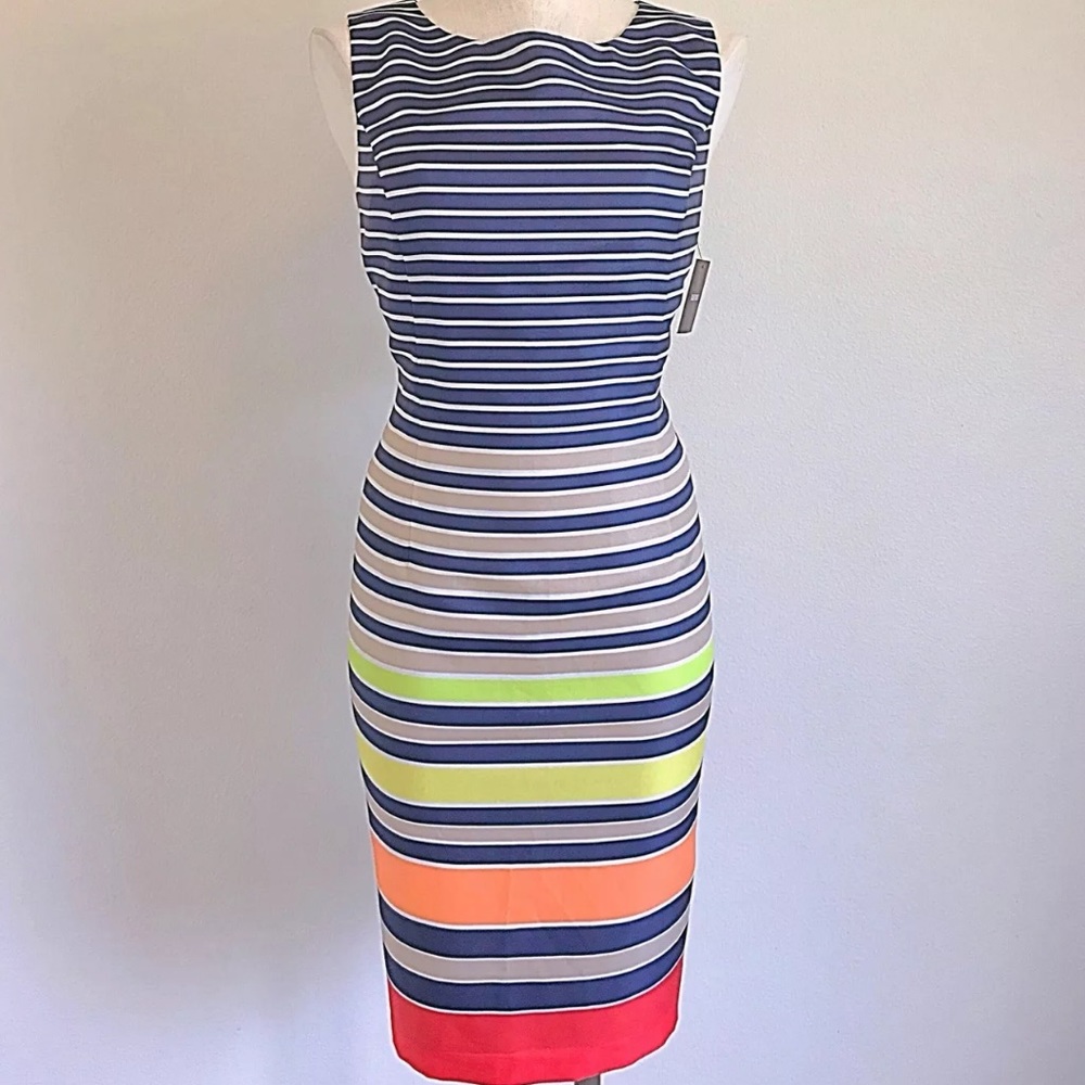 Ellen Tracy Like New Striped Sheath Dress - Picture 2 of 4